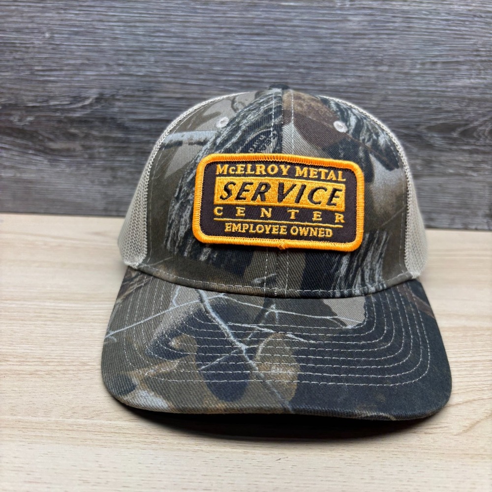 McElroy Metal Service Center Hat Cap Snap Back Realtree Hardwoods Camo Mens HTT